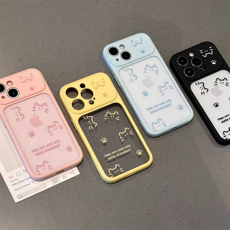 Simple Lines, Cute Kitten, New Model Suitable for Apple 17 Pro Phone Case, iPhone 16 Max, Super Popular, iPhone 15 Plus, Large Window, 14, Women's Model, Air Protection, 13 Pro, Creative, 12, Anti-Drop, 11 Case