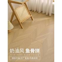 300 fishbone 400 herringbone art parquet composite wood floor cream wood grain light luxury style lock buckle factory direct sale