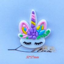12 24 PCS Cute Cartoon Unicorn Series Flat Back Soft Rubber