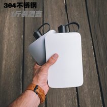 304 square stainless steel small wine bottle 500ml outdoor travel portable personalized wine set retro military style flat wine