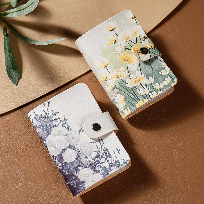 New Van Gogh Floral Style Card Holder for Women, Niche High-End Anti-Degaussing Card Case, Cute and Compact Coin Purse for Bank Cards
