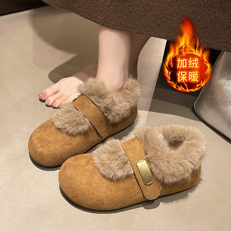 Гигантские красивые ботинки birkenstock с внутренней отделкой на толстой подошве и бархатом, плюшевые хлопковые ботинки, новинка 2026 года, женские зимние ботинки, модный стиль
