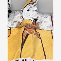 Summer thin velvet cartoon bedroom universal summer floor mat office nap shawl blanket dragon picture funny