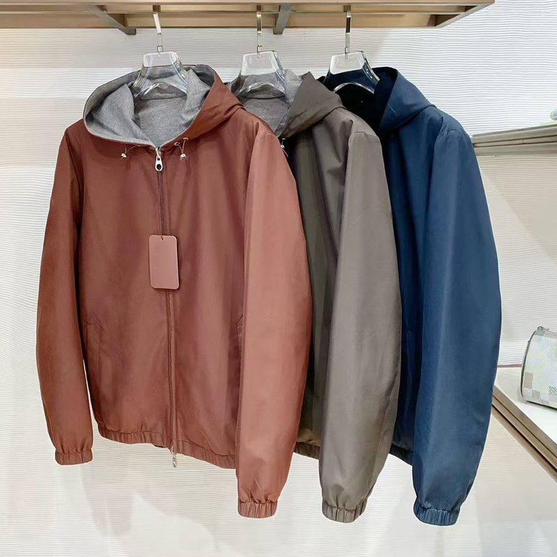Italian Old Money Style 2026 Autumn and Winter New Fashion Windproof Business Casual Hooded Jacket Men's Reversible Jacket Italian Old Money Style 2026 Autumn and Winter New Fashion Windproof Business Casual Hooded Jacket Men's Reversible Jacket