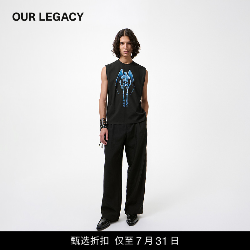 [Selected Special Offer] Our Legacy Men's Breathe Tank Printed Tank Top Vintage Sleeveless T-Shirt