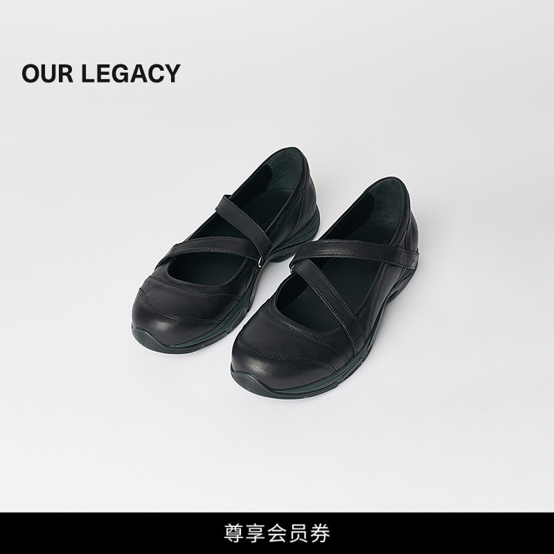 Our Legacy Unisex Sweetheart Dress Black Leather Casual Shoes