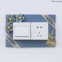 Washable double switch sticker switch protective cover wall decoration wall sticker switch socket protective cover new Chinese style