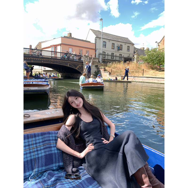 Fleme Muyue's "Old Book Search for Patterns" Elegant and Sophisticated Casual Niche Design Sleeveless Long Dress Fleme Muyue's "Old Book Search for Patterns" Elegant and Sophisticated Casual Niche Design Sleeveless Long Dress