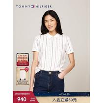 Big brand fashion luxury butler commuting printed color-blocking buttons 24 short-sleeved POLO shirt early autumn womens new fit