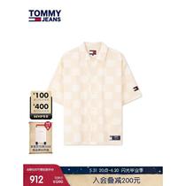 Big brand fashion luxury butler short-sleeved men and women Collecti241985 twill loose 18680 checkerboard spring