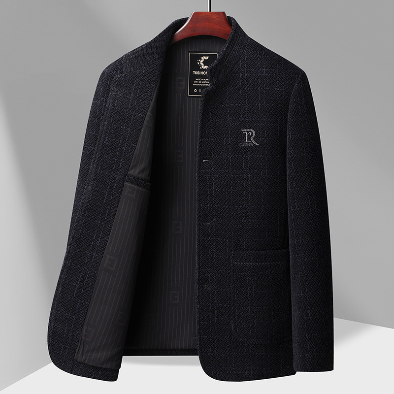 2026 Spring and Autumn New Men's Woolen Jacket for Dad, 50-60 Years Old, Middle-Aged and Elderly Chenille Jacket