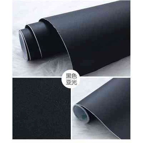 自粘黑色防水墙纸壁纸即时贴广告刻字墙贴纸家具翻新磨砂哑光纯色