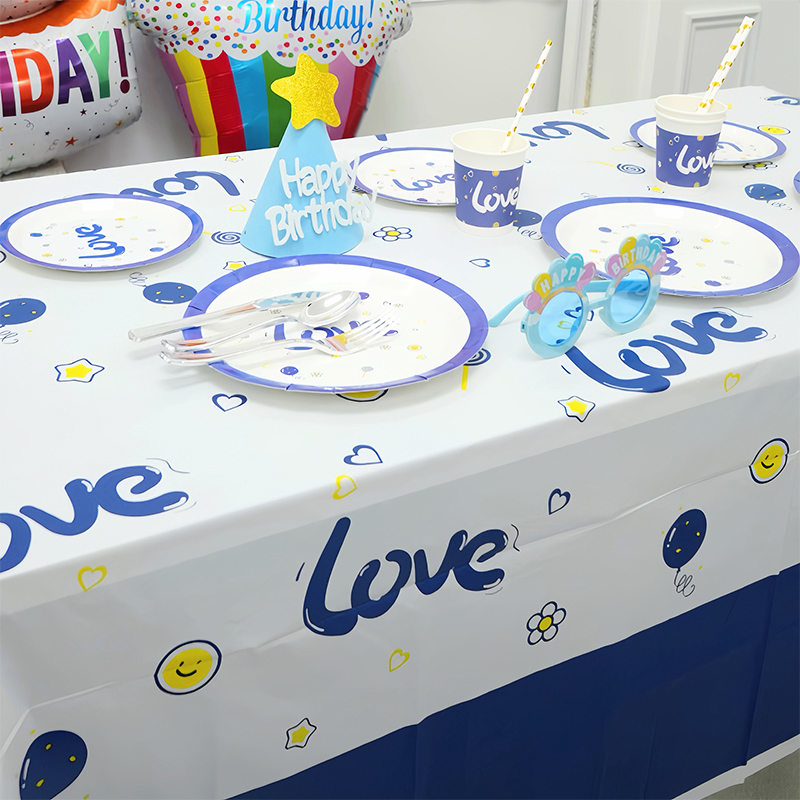 Birthday Disposable Tablecloth for Boys and Girls Party Decoration Picnic Cake Plate Paper Cup Thickened Tablecloth Birthday Disposable Tablecloth for Boys and Girls Party Decoration Picnic Cake Plate Paper Cup Thickened Tablecloth