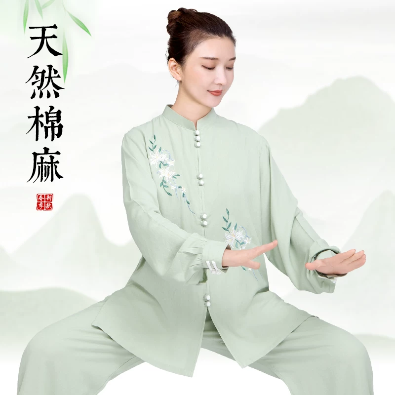 Xiaowashan Летняя спортивная одежда, набор для боевых искусств, хлопок и лен