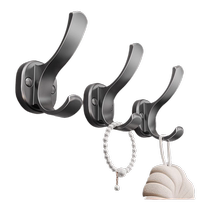Cabei bathroom punch-free hook strong adhesive space aluminum coat hook behind the bathroom door traceless hook on the wall