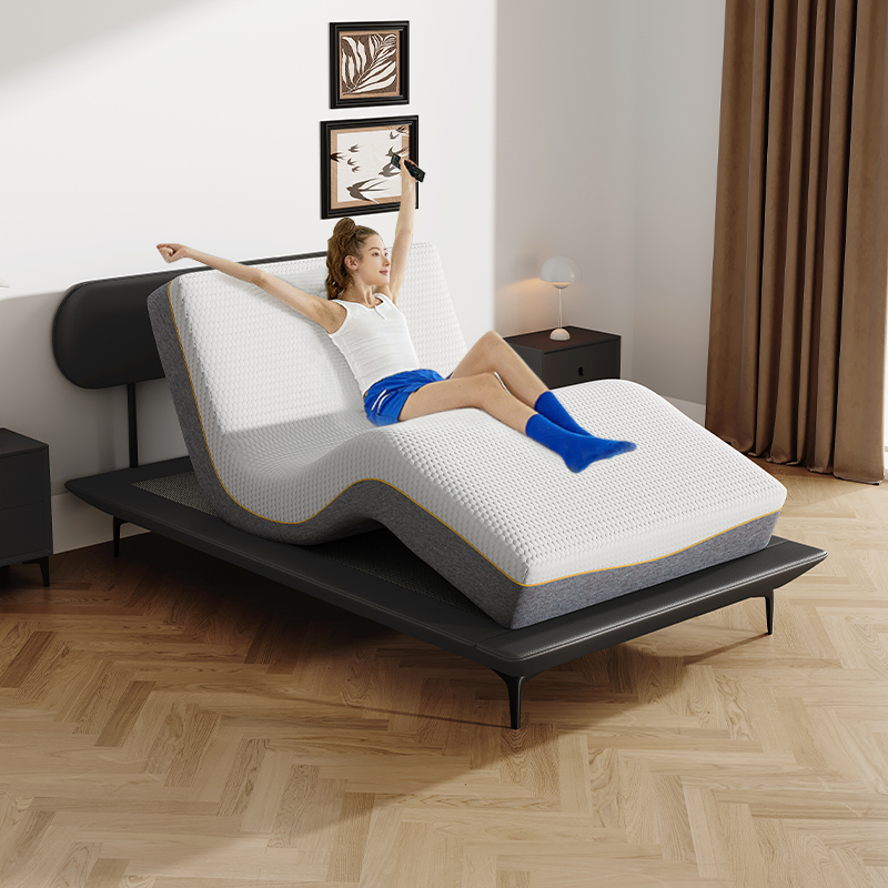2027 New Electric Smart Bed Remote Control Adjustable Latex Mattress German Motor Fully Automatic Multifunctional Sleep Aid