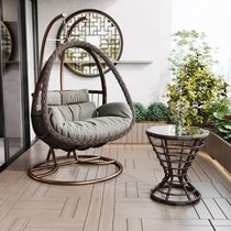 Internet celebrity hanging basket rattan chair indoor swing bedroom home balcony outdoor courtyard lazy rocking orchid double hammock chair