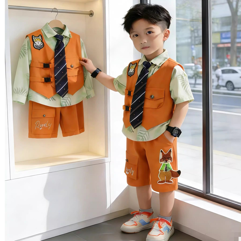 Nick Fox Boys' Clothing Zootopia 6-Year-Old Children's Clothing Summer Suit Performance Costume Clothing Nick Fox Boys' Clothing Zootopia 6-Year-Old Children's Clothing Summer Suit Performance Costume Clothing