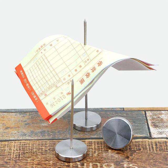 Restaurant Receipt Holder Desktop Note Holder Stainless Steel Receipt Pin Holder Menu Hospital Prescription Slip Simple Pin Holder