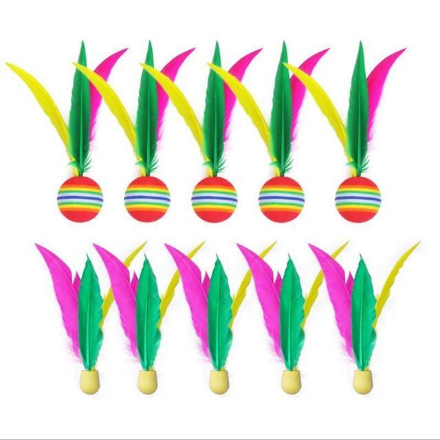 5/10/20 Pieces Set, Three-Feather Shuttlecock, Children's Entertainment Three-Feather Shuttlecock, High-Elasticity Three-Feather Shuttlecock
