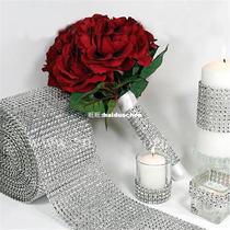 High Quality Silver Wedding Diamond Mesh Wrap Roll Sparkle R