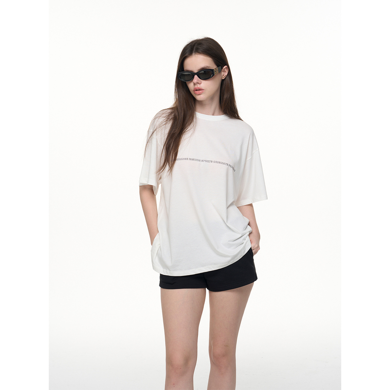 Miss Change Designer Brand "Mc Girl" Tencel Cotton Letter Print Casual Short-Sleeve T-Shirt