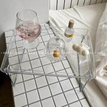 Lazy ins style transparent acrylic folding table desk modern minimalist bed bay window small table photo backdrop