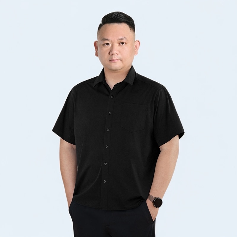 Lao Zhou Plus Size Liquid Ammonia Business Short-Sleeve Shirt for Men, Summer Cool and Loose Fit, Breathable Casual Shirt 9346 Lao Zhou Plus Size Liquid Ammonia Business Short-Sleeve Shirt for Men, Summer Cool and Loose Fit, Breathable Casual Shirt 9346