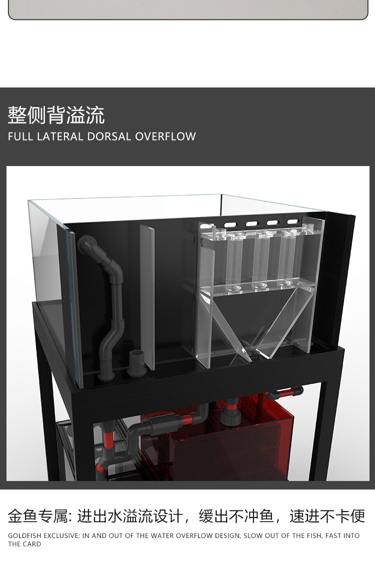 水鸦鱼缸L系列方缸鱼缸客厅底滤兰寿缸金鱼缸五面超白玻璃免换水 detail 11