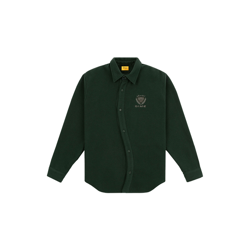Dime Mtl Crest Wool Shirt American Style Dime Casual Loose Wool Long-Sleeved Shirt for Men and Women Trendy
