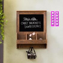 Retro solid wood frame hanging small blackboard household wall-mounted meter box blocking decoration memo board message board