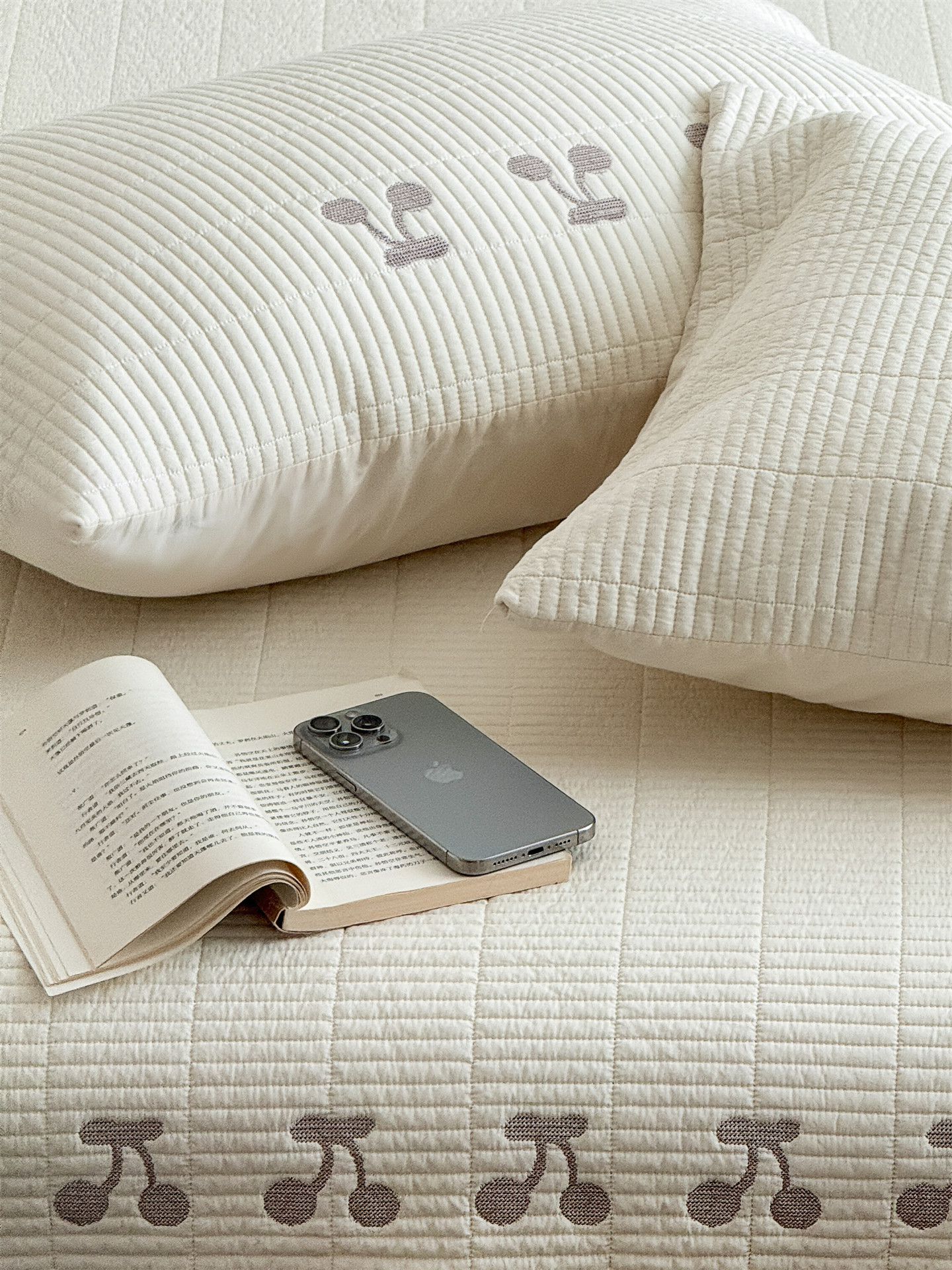 Корейский 大鹅 хлопковый комплект покрывала с вышивкой вишни 3 предмета ins стиль с кружевом мягкое теплое одеяло весна-осень