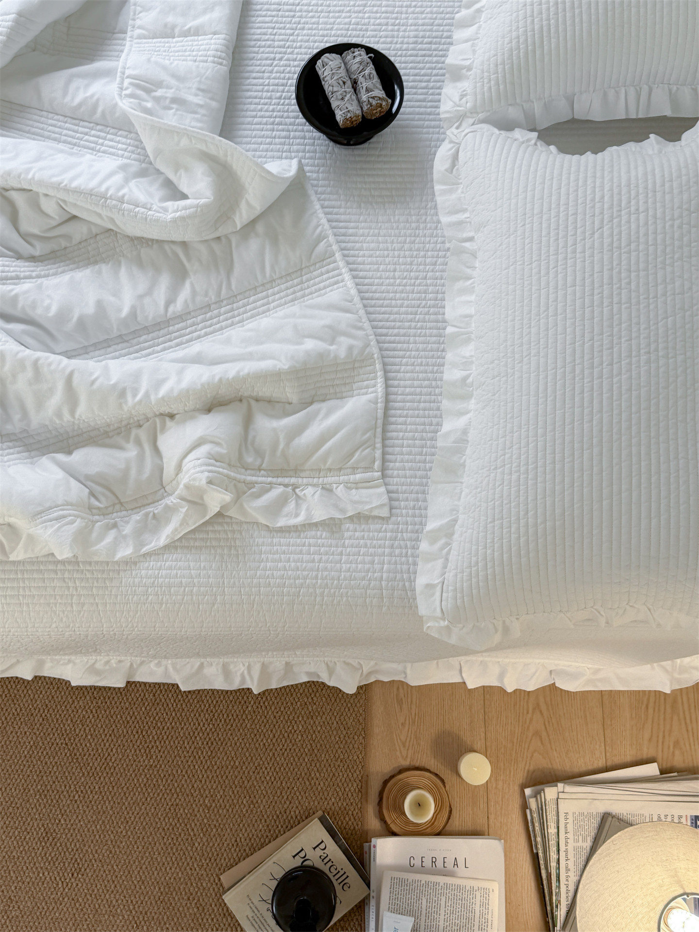 Корейский комплект постельного белья из чистого хлопка 60 нитей, простой однотонный покрывал трех предметов, свежее стеганое одеяло четыре предмета