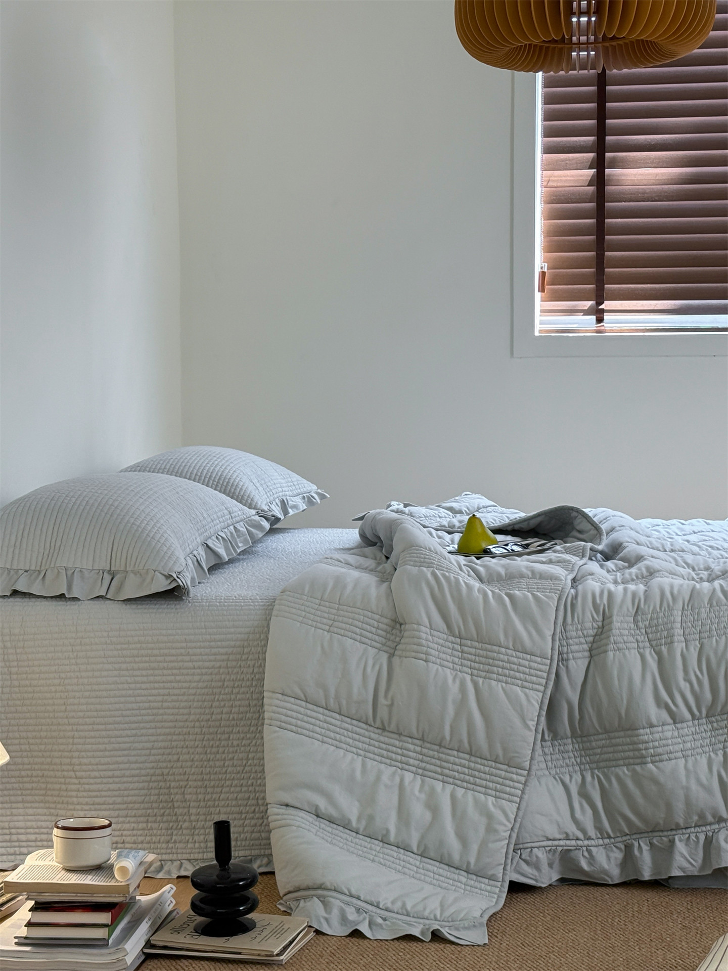 Корейский комплект постельного белья из чистого хлопка 60 нитей, простой однотонный покрывал трех предметов, свежее стеганое одеяло четыре предмета