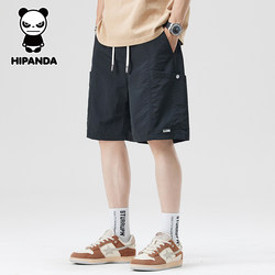 Hipanda Hello Panda Ice Silk Casual Shorts Men's Summer Style Loose Straight New Five-Point Mid-Length Pants