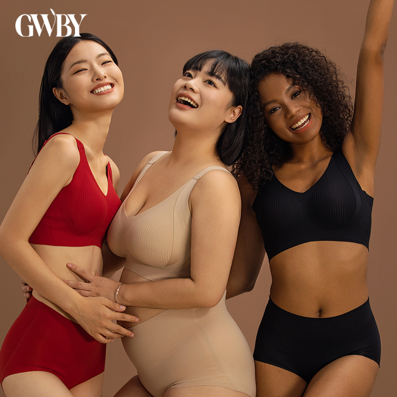 Gwby Plus-Size Full-Cup Thin Bra for Women, Seamless, for Large Busts, Makes Bust Look Smaller, Thin, Wireless Sports Bra
