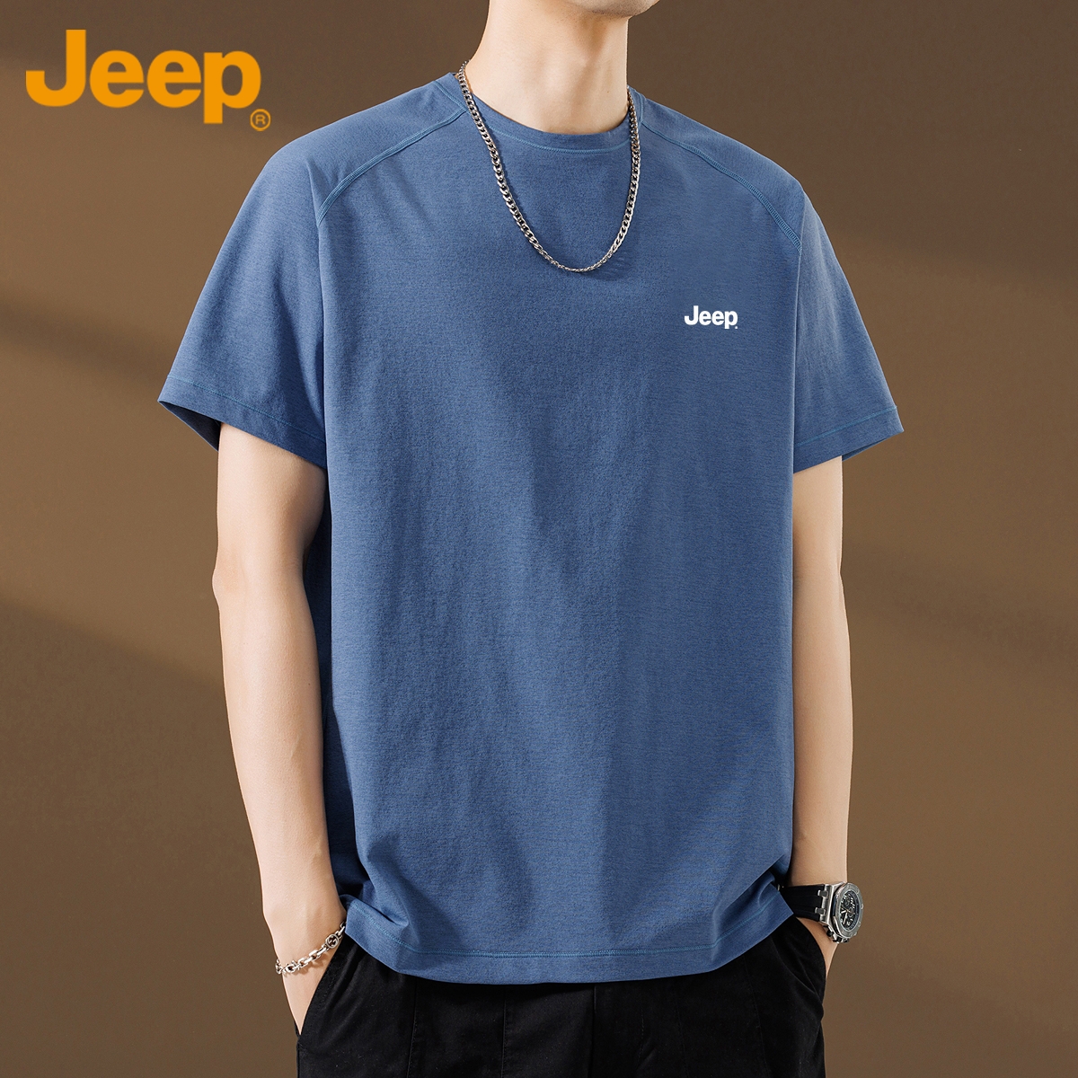 ジープ ジープ ラグランスリーブ 半袖 Tシャツ メンズ 2025 夏 ゆったり 薄手 カジュアル 速乾 ラウンドネック トップス