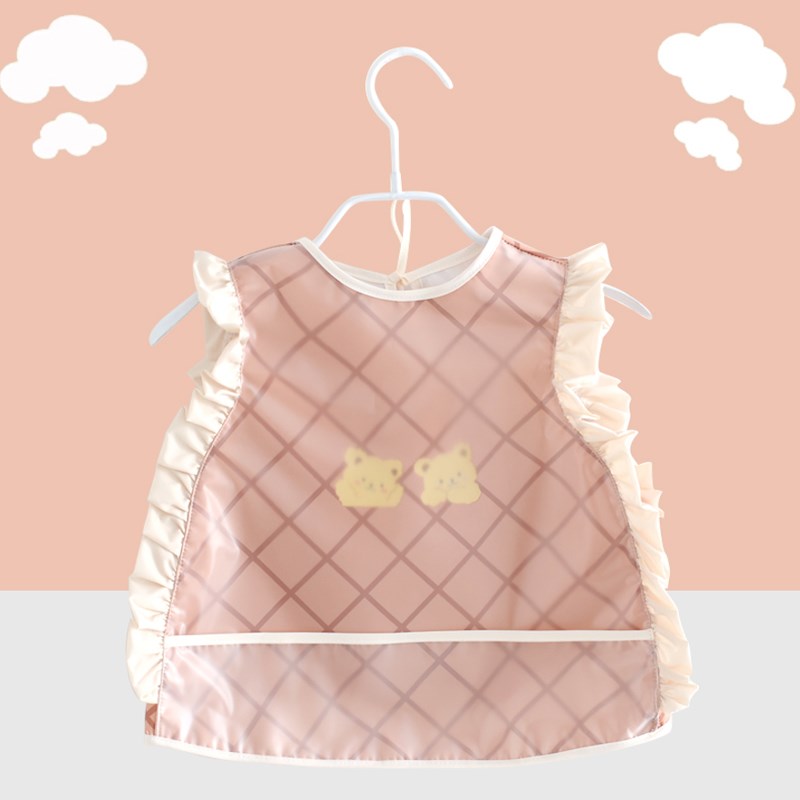 Baby eating bib waterproof anti-dirty cover baby kindergarten reverse dressing children outer wear X summer thin protection