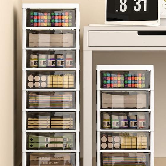 办公室文件收纳收纳箱储物盒抽屉式多层下文具桌置物架收纳柜美甲