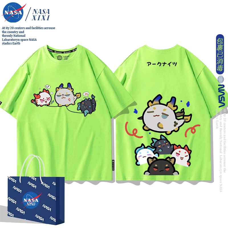 NASA Аркнайтс Анимация Дракон Пузырь Соединение Short Sleeve футболка Мужские Лето Двухмерный Боковой Детская Одежда Тренд
