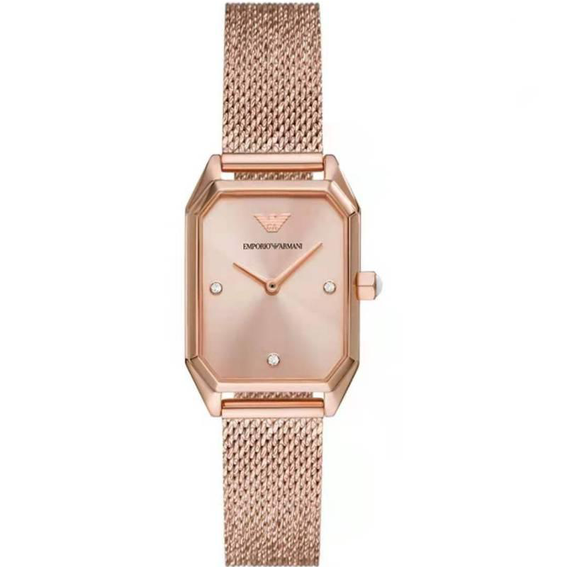 【全国联保 顺丰发货】 Armani阿玛尼手表女 简约方盘玫瑰金女士腕表AR11347