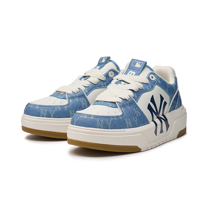 MLB男女老花系列仿牛仔厚底学长鞋增高3ASXCLD4N成人休闲运动鞋