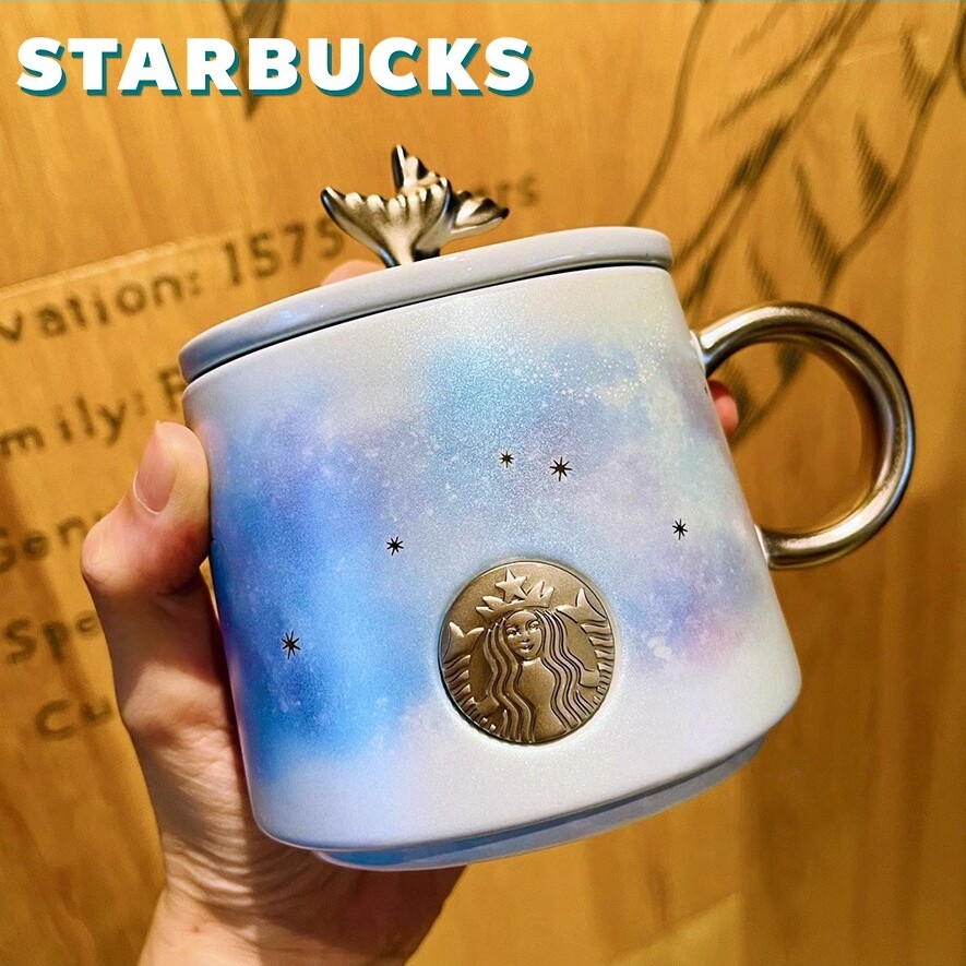 Керамическая кружка Starbucks подлинный ценный рыбий хвост голубое звездное небо чашка подарочная офисная кофейная чашка Изображение 1