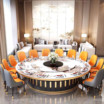 Hotel dining table restaurant club box oval electric dining table for 20 people rectangular automatic rotating dining table direct sale