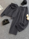 2025 Fashionable Two-Piece Casual Outfit Hooded Sweatshirt Spring and Autumn Sports Suit Women's New Stylish Wide-Leg Pants