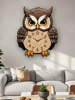 Owl Wall Clock Cartoon Creative Living Room Dining Table Clock Wall Decoration Silent No-Drill Personalized Simple Clock