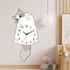 Cute New Ragdoll Cat Simple Swinging Clock Cartoon Living Room Home Decoration Creative Clock Wall-Mounted Silent