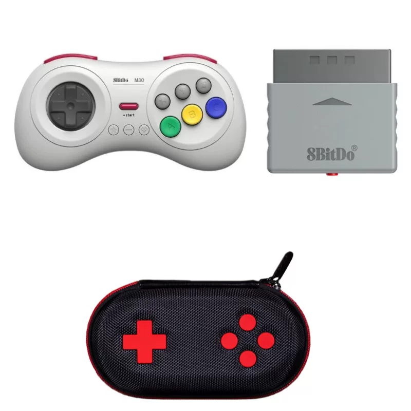 Пульт беспроводной геймпад 8BitDo M30 для Switch и PC, многофункциональный Bluetooth контроллер, адаптер для SFC, Sega MD, Saturn, PS1/PS2, конвертер для ретро-консолей