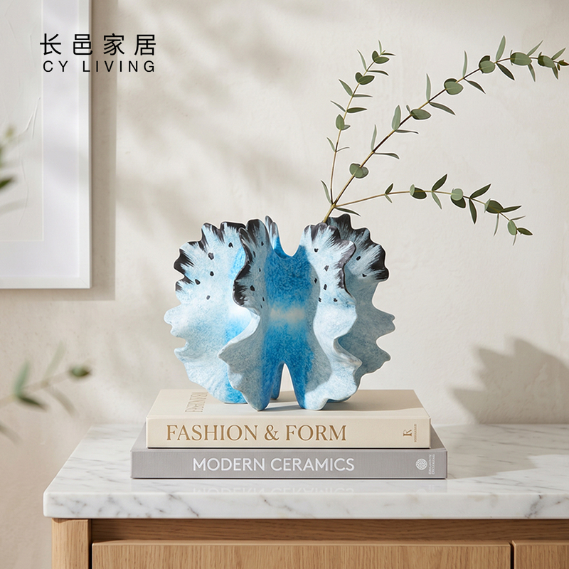 Changyi 2026 Hot Sale Handmade Ceramic Vase Ornament Living Room Painted Flower Arrangement Designer Art Porcelain Flowers