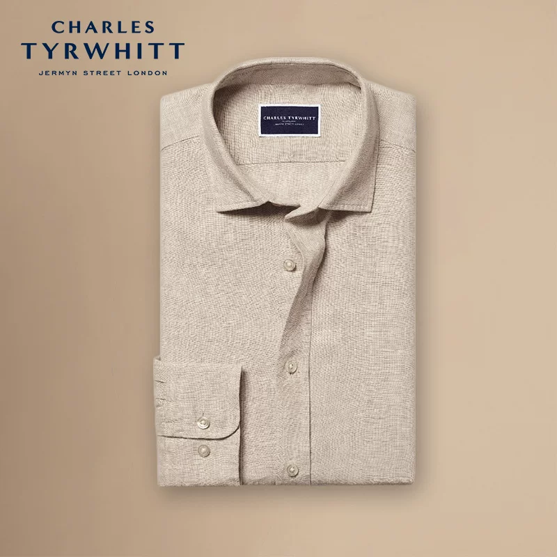 CHARLES TYRWHITT Charlotte tilbury, летняя мягкая дышащая рубашка, slim fit